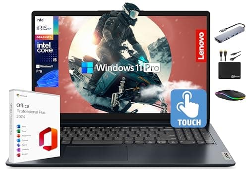 Lenovo IdeaPad Laptop Computer 2025, 15.6" FHD Touchscreen, 10-Core Intel i5, Intel Iris Xe Graphics, 40GB RAM, 1.5TB Storage (1TB SSD + 500GB Ext), MarxsolAccessory, Win 11 Pro, Lifetime Office 2024 - Image 1