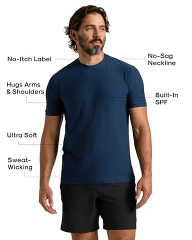 True Classic Workout Shirts for Men – Mens Shirts & Muscle Shirt for Men, Gym Shirt, Mens Tank Top and Athletic Base Layer, Quick-Dry Workout Tee, Pack of 1, Navy, 3XL - Image 2