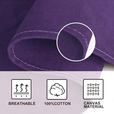 OUNLEN Chef Apron for Men Women Canvas Aprons with 3 Pockets Cross Back Resistant Work Apron for Cooking Grilling Baking BBQ Barber Kitchen (Purple) - Image 4