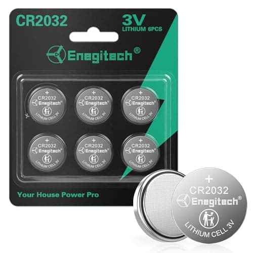 Enegitech CR2032 Lithium Coin Batteries Button 2032 3V Recommended for Use in Key Fobs, Watches, Door sensors, Calculators, Remote Controls, Thermometers, Key Finder GPS Compatible (6-Pack) - Image 1