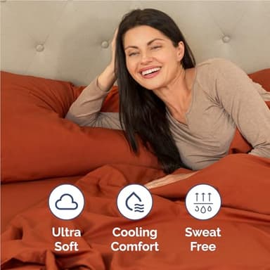 Twin XL Size 3 Piece Sheet Set - Comfy Breathable & Cooling Bed Sheets Set - Hotel Luxury Bedding for Women, Men, Kids, Teens, Boys & Girls - Deep Pockets, Soft, Wrinkle Free - Oeko-Tex - Terracotta - Image 4