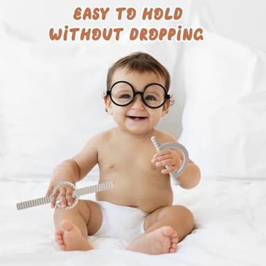 2 Packs Baby Teether Tubes Toys 6-12 Months,Food Grade Silicone Teething Relief Toys for 0-6,12,18 Months Infant,Silicone Chew Toys for Baby - Image 4