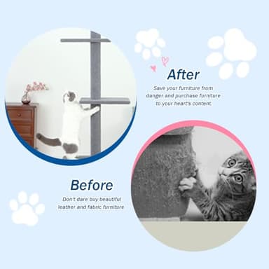 Max & Marlow Cat Tree Floor to Ceiling Cat Tower Height 95-108" Adjustable Kitten Tree Tall Climbing Tree with Carpet Scratching Post and Mat Cat Pole for Indoor Cats,Dark Brown - Image 5