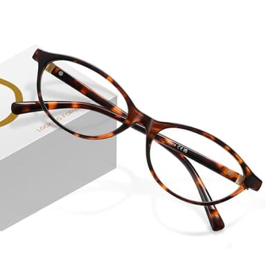 resjok Blue Light Glasses for Woman - Fashion Oval Frame Blue Light Blocking Glasses, Anti Eyestrain Eyeglasses (DarkTortoise) - Image 1