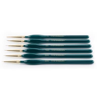 Transon Detail Thin Paint Brush Set 6pcs for Model Minature Craft and Art Painting Green - Image 5
