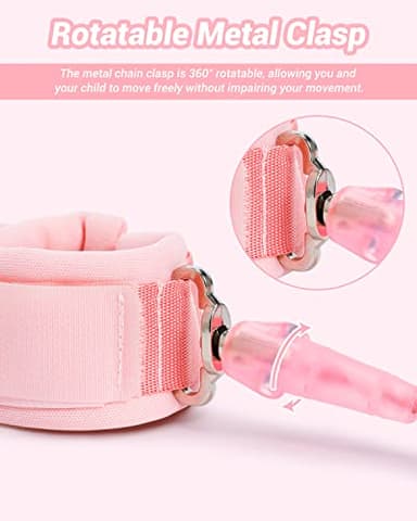 Dr.meter Anti Lost Wrist Link, 2 Pack Toddler Safety Leash with Key Lock, Reflective Child Walking Harness - Dual 8.2ft Length Pink & Green Kids Leash for Boys and Girls Outdoor Essencial - Image 6