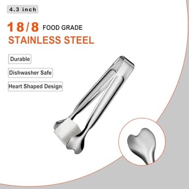 Mini Serving Tongs, Anytrp 18-Packs Stainless Steel Sugar Tongs, 4.3inch Ice Tongs Kitchen Appetizers Tongs for Coffee Bar, Tea Party, Desserts Party, Sugar and Ice Bucket - Image 5