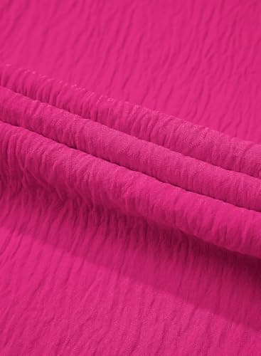 Dokotoo Lady Dressy Jumpsuits One Piece 2025 Summer Crew Neck Boho Jumpers Drawstrings Adjustable Waisted Petite Wide Leg Vacation Outfits Plus Size with Pockets,Rose X-Large - Image 5