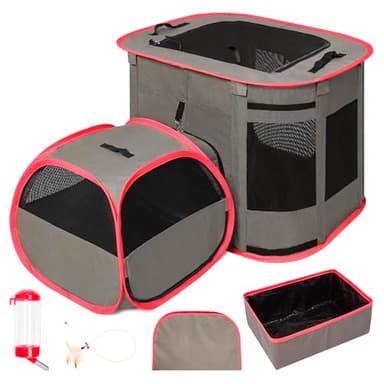 PETEASE Multi-Purpose Cat Enclosure Playpen - Foldable Indoor & Outdoor Cat Kennel with Private Bathroom, Water Bottle, Teasing Stick, Litter Box, and Waterproof Mat - Image 1