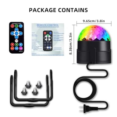 Yiixuyo - 2-Piece Set of Party Lights, Voice Controlled Flash with Remote Control, Disco Ball Lights, Family Room Parties, Wedding Bars, KTV Karaoke/New Year's Eve Halloween Christmas Decorations. - Image 8