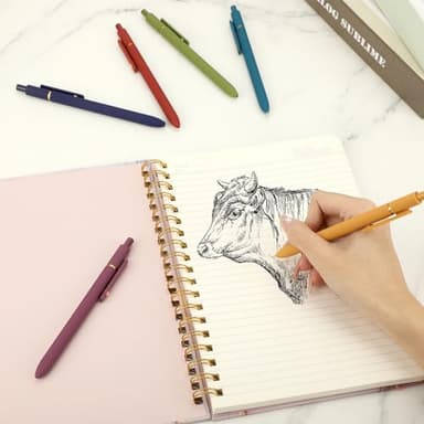 Ddaowanx Gel Pens, 6 Pcs 0.5mm Quick Dry Black Ink Pens Fine Point Smooth Writing Pens, Office Desk Accessories for Women(6 Pcs Vintage-Black Ink) - Image 7