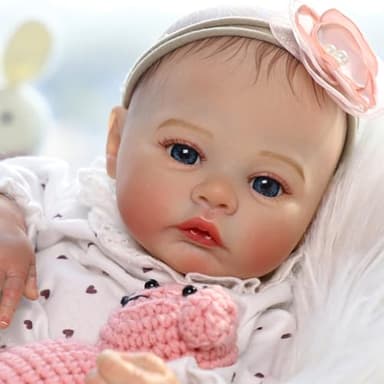 KSBD Reborn Baby Dolls - 18 Inch Realistic Baby Doll Girl, Real Life Baby Dolls with Cute Soft Vinyl Body, Real Baby Doll Newborn Lifelike Baby Gift with Accessories for 3+ Years Old Kids - Image 2