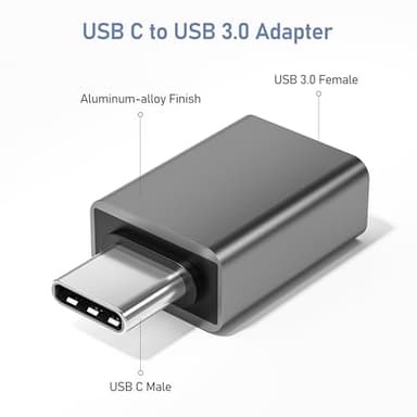 Basesailor USB C to USB Adapter 3Pack,USBC Male to A Female 3.0 OTG MacBook Pro/Air Adapter,Type C Thunderbolt 4 3 Converter for Apple iPhone 17 16 15,Mac,iPad,Microsoft Surface,Samsung Galaxy S25 S24 - Image 2