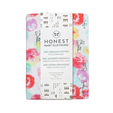 HonestBaby unisex-baby Classics Fitted Crib Sheets Set Standard Mattress, 100% Organic Cotton Baby Boys, Girls, Neutral, 1 Pack - Sketchy Square Dark Navy, One Size - Image 2