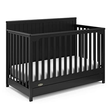 Graco Hadley 5-in-1 Convertible Crib with Drawer (Black) – Combo, Includes Full-Size Nursery Storage, Converts from Baby Crib to Toddler Bed, Daybed - Image 8
