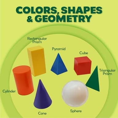 Skoolzy 7 Pcs 3D Shapes for Teaching and Math Manipulatives - Geometric Shapes and Geometric Solids, Math Teacher Supplies, Shapes for Math Manipulatives Kindergarten, 3D Shapes for Geometry Games - Image 6