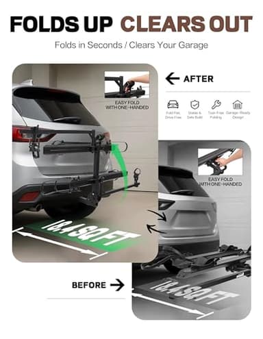 Young E-Bike Rack Hitch Mount Platform Style for Cars Trucks SUVs Minivans RV, fits E-Bike with Up to 5-inch Fat Tire, 200 lbs Capacity, Anti-falloff 360° Swirl Structure - Image 5