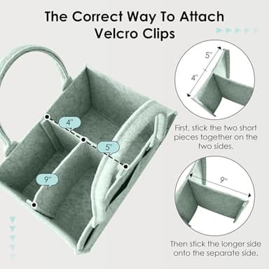 HIPHOP PANDA 2-Pack Diaper Caddy Organizer - Nursery Storage Bin & Car Organizer for Diapers, Wipes, and Baby Essentials - Dual-Color Solid Set (Grey/Green), Large Size - Image 2