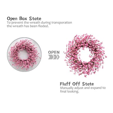 Bibelot Spring Blossom Wreath for Front Door, Artificial Forsythia Flower 18" Wall Decor - Image 4