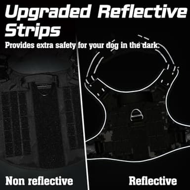 rabbitgoo Tactical Dog Harness Medium Sized Dog, No Pull Military Service Vest with Handle & Molle, Easy Control for Training Walking, Adjustable Reflective Straps, Green camo, M - Image 9