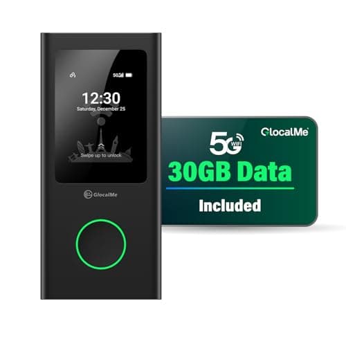 GlocalMe Numen Air 5G Hotspot with 30GB US/CA/MX Data 60Days, Portable WiFi Hotspot for Travel, Ultra High Speed Mobile Hotspot Device with Touch Screen, No SIM Card Required, 16 Connected Devices - Image 1
