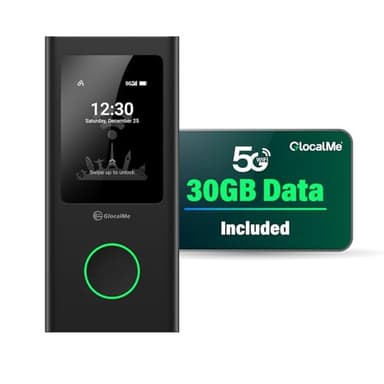 GlocalMe Numen Air 5G Hotspot with 30GB US/CA/MX Data 60Days, Portable WiFi Hotspot for Travel, Ultra High Speed Mobile Hotspot Device with Touch Screen, No SIM Card Required, 16 Connected Devices - Image 1
