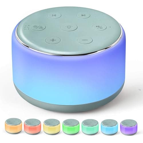FamiSym White Noise Sound Machine Baby for Sleeping with Night Light – 34 Soothing Sounds, Rechargeable White Noise Machine for Kids Adults Sleep, Portable Lullaby Machine Baby Soother (Slate) - Image 1