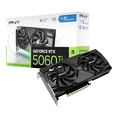PNY NVIDIA GeForce RTX™ 5060 Ti OC Dual Fan, Graphics Card (8GB GDDR7, 128-bit, Boost Speed: 2692 MHz, SFF-Ready, PCIe® 5.0, HDMI®/DP 2.1, 2-Slot, NVIDIA Blackwell Architecture, DLSS 4) - Image 1
