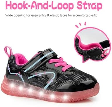 SKYWHEEL Toddler Girls Boys Light up Shoes LED Flashing Lightweight Mesh Breathable Walking Sneakers for Toddler and Little Kids Running - Image 3