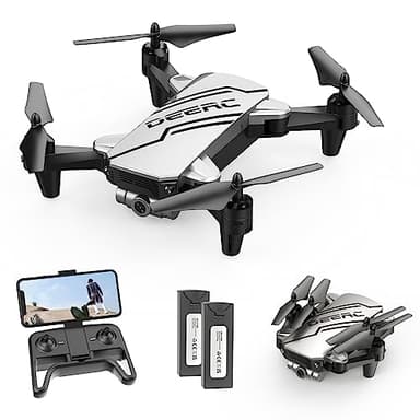 DEERC D20 Mini Drone for Kids with 720P HD FPV Camera Remote Control Toys Gifts for Boys Girls with Altitude Hold, Headless Mode, One Key Start Speed Adjustment, 3D Flips 2 Batteries, Silver - Image 1