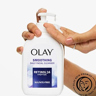 Olay Face Wash, Daily Facial Cleanser with Retinol, Peptides & Glycerin - Smoothing, Noursihes Skin Surface, Hydrates while Cleansing - Sulfate-Free, Paraben-Free, 16 Oz - Image 4