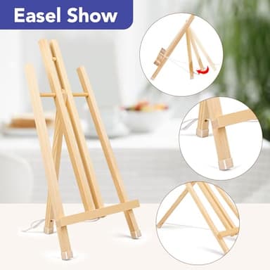AROIC 15In Wood Easels, Easel Stand for Painting Canvases, Tripod Art Easel, Painting Party Easel, Kids Student Tabletop Easels for Painting, Portable Canvas Photo Picture Sign Holder （16PCS） - Image 3