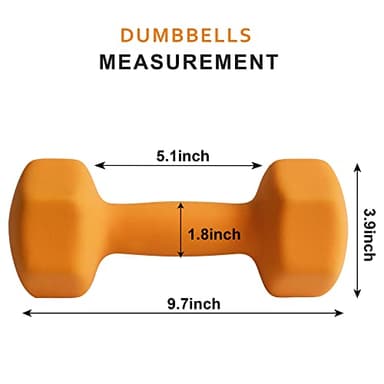 Balelinko Home Gym Equipment Workouts Strength Training Weight Loss Pilates Weights Yoga Sets Weights for Women, Men, Seniors and Youth, 15LB Orange, Pair - Image 2