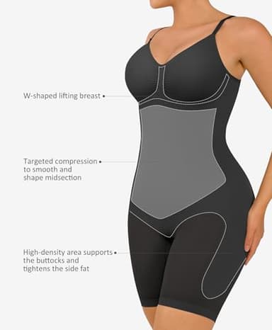 FeelinGirl Plus Size Faja Seamless Body Shaper with Tummy Control and Back Support Shapewear Body suit Black XL/XXL - Image 3