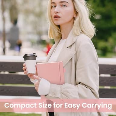 Bullet Dotted Journal Notebook for Women & Men, Hardcover Leather Journal for Writing, A5 Bullet Journaling Notebook for Work & Sketching, Perfect for Office School Home Supplies, 160 Pages, Pink - Image 7