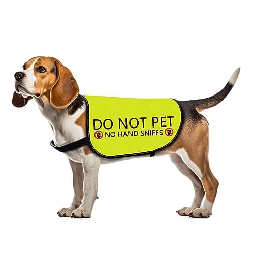 Funny Dog Slogan Jacket Vest Do Not Pet No Hand Sniffs Pet Jacket Dog Walking Warning Vest (No Hand Sniffs-Large) - Image 1