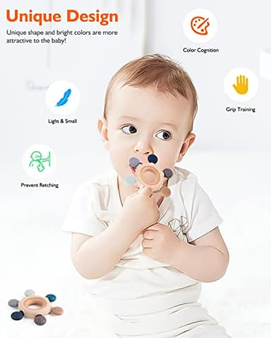 akolik Baby Teething Toys, Teething Relief Toy, BPA Free Baby Chew Toys Infant Toys Newborn Accessories, Teethers for Babies 0-3-6-9-12 Months Old Boys Girls - Image 3