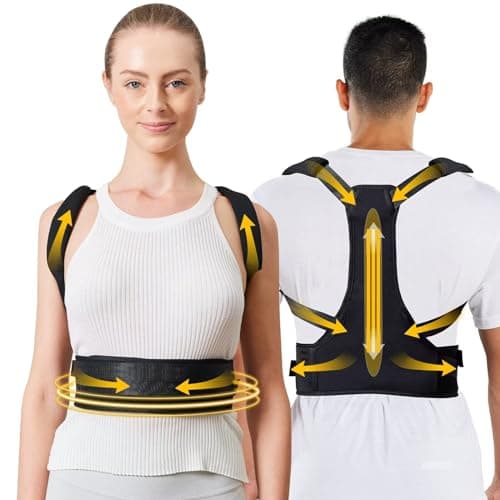 HEZKUGU Posture Corrector For Women and Men, Fully Adjustable Back Brace, Back Straightener Posture Corrector Providing Pain Relief From Neck, Shoulder, Back, Lumba (Small/Medium) - Image 1