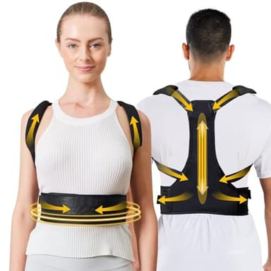 HEZKUGU Posture Corrector For Women and Men, Fully Adjustable Back Brace, Back Straightener Posture Corrector Providing Pain Relief From Neck, Shoulder, Back, Lumba (Small/Medium) - Image 1