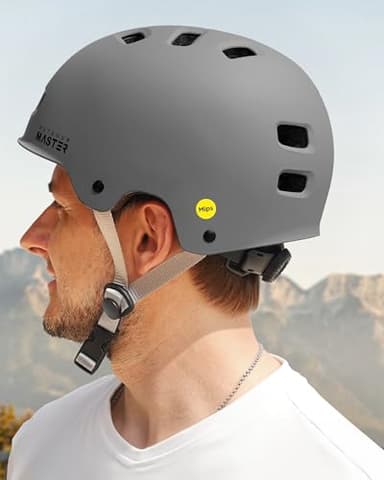 OutdoorMaster MIPS Skateboard Cycling Helmet for Adults - Lightweight, Ventilated Multi-Sport Helmet with Two Removable Liners for Scooter, Roller Skating, Inline Skating - Image 7
