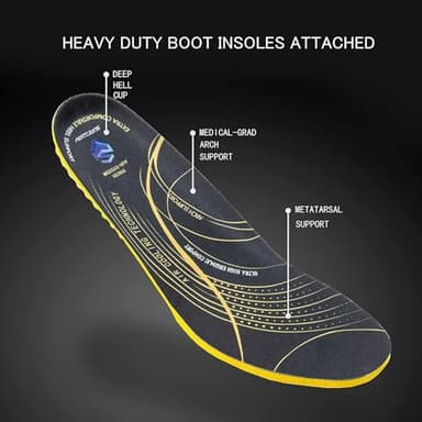SUREWAY 6” Waterproof Mens Heavy Duty Soft Toe Work Boots for Men,Goodyear Welt,Comfortable & Durable,Oil/Slip Resistant,Full Grain Leather,EH Safety,Wedge Moc Toe Industrial Construction BLACK - Image 3