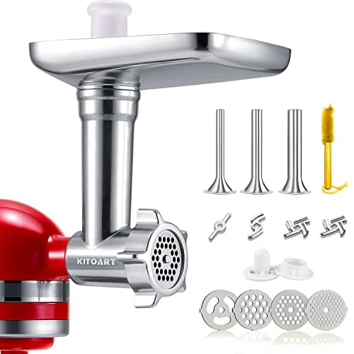 Stainless Steel Meat Grinder Attachments for KitchenAid Mixers, Meat Grinder, Sausage Stuffer, Perfect Grinder Attachment for KitchenAid, Dishwasher Safe(Machine/Mixer Not Included) - Image 1