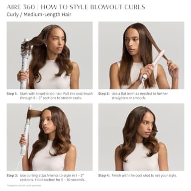 T3 Aire 360 Multi-Styler & Blowout System, Rapid Drying Hair Dryer, Ceramic Curling Attachments, Oval Brush & Drying Concentrator | Blowouts & Long-Lasting Curls - Image 11