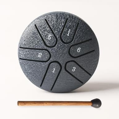 INGPARTNER Steel Tongue Drum Tundrum 3 Inch 6 Notes Hand Drum Rain Drum with Handpan Drum Mallets, Music Book, Sound Instrument for Musical Education Entertainment Yoga Chakra (Sword Shape) (Navy Blue - Image 7
