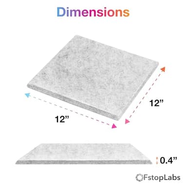 Fstop Labs 0.4" X 12" X 12" Acoustic Foam Panels, Sound Absorbing Panel, Beveled Edge Tiles Soundproof Foam Insulation, Soundproof Wall Panels - Image 2