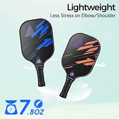 niupipo Pickleball Paddles, Lightweight Pickleball Rackets w/Fiberglass Surface, Pickleball Set of 4 Balls and 1 Pickleball Bag - Image 3