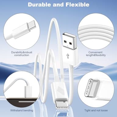 Car Carplay Cable for iPhone 17 Pro Max/Air/16/15 Pro Max/Plus/16e Cables,2Pack USB A to USB C for iPhone USB C Cord,USB C Cable for iPad Pro/iPad Air Android Charger Cord Type-C Charging Cable 3FT - Image 3