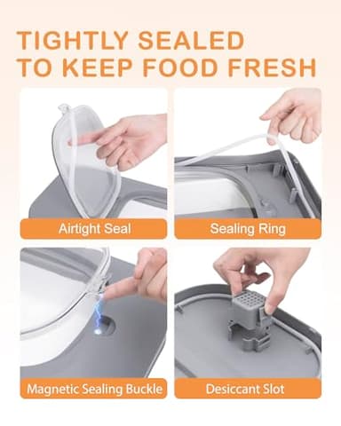 DDMOMMY 10-13 Lbs Dog Food Stroage Container, Collapsible Dog Food Containers with Airtight Lid, Pet Food Scoop and Silicone Dog Bowl, Pet Food Storage Container Dry Food for Dog, Cat and Other Pets - Image 3