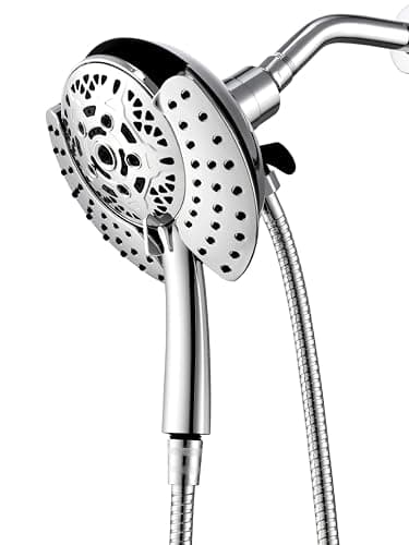Shower Head with Handheld High Pressure: INAVAMZ Hand Held Shower Head & Rain Shower Head 2-IN-1 Shower Head with 59" Rotatable Stainless Steel Hose, Shower Trim Systems - Image 1