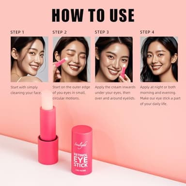 Soulight Retinol Eye Stick, Anti-Aging Eye Cream, Skincare for Wrinkles, Dark Circles, Puffiness - Retinol Eye Balm Moisturizes, Softens& Nourish Skin (Vanilla) - Image 7
